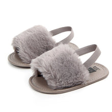 Carregar imagem no visualizador da galeria, Summer Soft Hair Style Classic Baby Girl Slipper Sandals Breathable Baby Fur Shoes Simple Elastic Sandals Princess Baby
