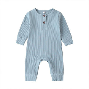 2020 Baby Spring Autumn Clothing Newborn Infant Baby Boy Girl Cotton Romper Knitted Ribbed Jumpsuit Solid Clothes Warm Outfit