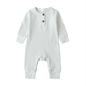 2020 Baby Spring Autumn Clothing Newborn Infant Baby Boy Girl Cotton Romper Knitted Ribbed Jumpsuit Solid Clothes Warm Outfit