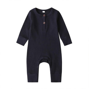 2020 Baby Spring Autumn Clothing Newborn Infant Baby Boy Girl Cotton Romper Knitted Ribbed Jumpsuit Solid Clothes Warm Outfit