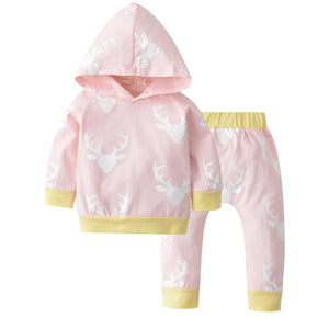 Newborn Infant Baby Girls Clothes Flower Pattern Long Sleeve Bodysuit Pants Headband Toddler 3Pcs Outfits Clothing Set