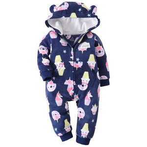 Orangemom spring  fleece baby rompers coats for infant clothes hooded with ear lovely camo jumpsuits for baby boys clothing home