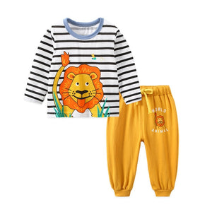 Autumn Winter 2020 Baby Boy Girls Clothes Cotton Girl Clothing Sets Cartoon Long-sleeved T-shirt+Pants Infant Clothes 2pcs Suit