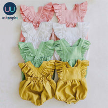 Carregar imagem no visualizador da galeria, Newborn Baby Girls Rompers Ruffle Linen Cotton Baby Girl Clothes Spring Summer Backcross Jumpsuits Outfits Sunsuit Baby Clothing
