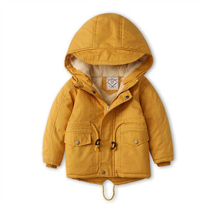 Children Winter Fleece Outdoor Jackets for Boys Hooded Warm Kids Boy Outerwear Windbreaker Autumn Casual Baby Boy Coats Clothing