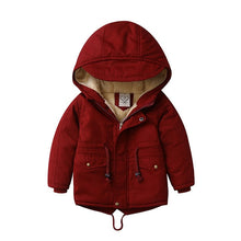 Cargar imagen en el visor de la galería, Children Winter Fleece Outdoor Jackets for Boys Hooded Warm Kids Boy Outerwear Windbreaker Autumn Casual Baby Boy Coats Clothing
