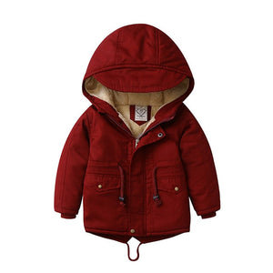 Children Winter Fleece Outdoor Jackets for Boys Hooded Warm Kids Boy Outerwear Windbreaker Autumn Casual Baby Boy Coats Clothing