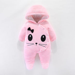 Baby clothing Boy girls Clothes Cotton Newborn toddler rompers cute Infant bear new born winter Hoodie romper   0-18M