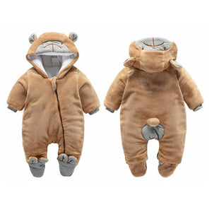 Baby clothing Boy girls Clothes Cotton Newborn toddler rompers cute Infant bear new born winter Hoodie romper   0-18M