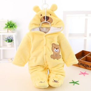 Baby clothing Boy girls Clothes Cotton Newborn toddler rompers cute Infant bear new born winter Hoodie romper   0-18M