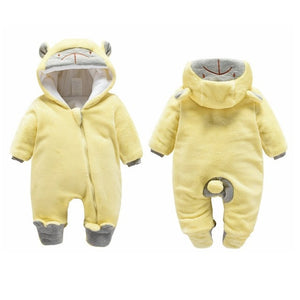 Baby clothing Boy girls Clothes Cotton Newborn toddler rompers cute Infant bear new born winter Hoodie romper   0-18M