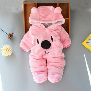 Baby clothing Boy girls Clothes Cotton Newborn toddler rompers cute Infant bear new born winter Hoodie romper   0-18M