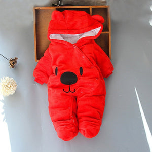 Baby clothing Boy girls Clothes Cotton Newborn toddler rompers cute Infant bear new born winter Hoodie romper   0-18M