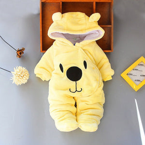 Baby clothing Boy girls Clothes Cotton Newborn toddler rompers cute Infant bear new born winter Hoodie romper   0-18M