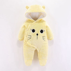 Baby clothing Boy girls Clothes Cotton Newborn toddler rompers cute Infant bear new born winter Hoodie romper   0-18M