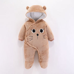 Baby clothing Boy girls Clothes Cotton Newborn toddler rompers cute Infant bear new born winter Hoodie romper   0-18M