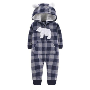 Orangemom spring  fleece baby rompers coats for infant clothes hooded with ear lovely camo jumpsuits for baby boys clothing home