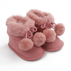 Cute Autumn Winter Infants  Shoes Baby Girl Boy Polka Dot Knitting Boots Casual Sneakers Non-slip Soft Soled Walking Shoes