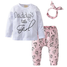 Carregar imagem no visualizador da galeria, Newborn Baby Boys Girls Clothes Daddy/Mummy Letter 3Pcs Outfits Set Long Sleeve T-shirt+Pants Infant Toddler Clothing Suit
