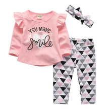 Carregar imagem no visualizador da galeria, Newborn Baby Boys Girls Clothes Daddy/Mummy Letter 3Pcs Outfits Set Long Sleeve T-shirt+Pants Infant Toddler Clothing Suit
