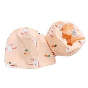 New Fashion Baby Cap Set Cartoon Owl Stars Baby Head Cover Spring Warm Neck Collar Kids Beanies Sets Cotton Children Hats Scarf