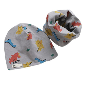 New Fashion Baby Cap Set Cartoon Owl Stars Baby Head Cover Spring Warm Neck Collar Kids Beanies Sets Cotton Children Hats Scarf