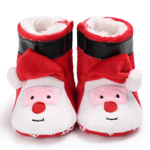 2020 New Christmas Baby Shoes Baby Boys Girls Winter Warm Santa Claus First Walkers Cute Xmas Baby Boots DS9