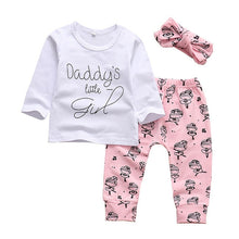 Carregar imagem no visualizador da galeria, Newborn Baby Girl Clothes Set Fashion Leopard Pants Pink Letter Print Tops Headband 3Pcs Autumn Toddler Infant Clothing Outfits
