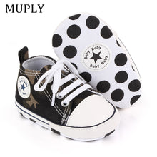 将图片加载到图库查看器，Baby Canvas Classic Sports Sneakers Newborn Baby Boys Girls Print Star First Walkers Shoes Infant Toddler Anti-slip Baby Shoes
