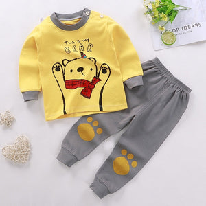 2019 Autumn New Baby Clothing Set Cartoon Cotton Baby Boys Clothing Girls Suit Set 0-3 Year Baby Clothes