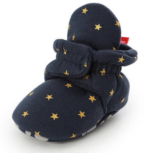 Newborn Baby Socks Shoes Boy Girl Star Toddler First Walkers Booties Cotton Comfort Soft Anti-slip Warm Infant Crib Shoes