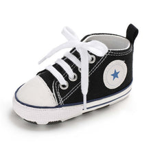 将图片加载到图库查看器，Baby Shoes Boy Girl Star Solid Sneaker Cotton Soft Anti-Slip Sole Newborn Infant First Walkers Toddler Casual Canvas Crib Shoes
