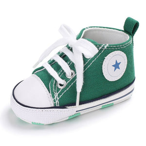 Baby Shoes Boy Girl Star Solid Sneaker Cotton Soft Anti-Slip Sole Newborn Infant First Walkers Toddler Casual Canvas Crib Shoes