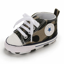 将图片加载到图库查看器，Baby Shoes Boy Girl Star Solid Sneaker Cotton Soft Anti-Slip Sole Newborn Infant First Walkers Toddler Casual Canvas Crib Shoes
