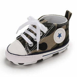 Baby Shoes Boy Girl Star Solid Sneaker Cotton Soft Anti-Slip Sole Newborn Infant First Walkers Toddler Casual Canvas Crib Shoes