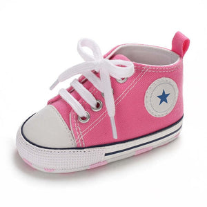 Baby Shoes Boy Girl Star Solid Sneaker Cotton Soft Anti-Slip Sole Newborn Infant First Walkers Toddler Casual Canvas Crib Shoes