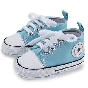 Baby Shoes Boy Girl Star Solid Sneaker Cotton Soft Anti-Slip Sole Newborn Infant First Walkers Toddler Casual Canvas Crib Shoes