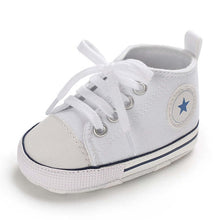 将图片加载到图库查看器，Baby Shoes Boy Girl Star Solid Sneaker Cotton Soft Anti-Slip Sole Newborn Infant First Walkers Toddler Casual Canvas Crib Shoes
