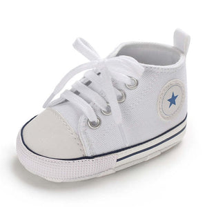 Baby Shoes Boy Girl Star Solid Sneaker Cotton Soft Anti-Slip Sole Newborn Infant First Walkers Toddler Casual Canvas Crib Shoes