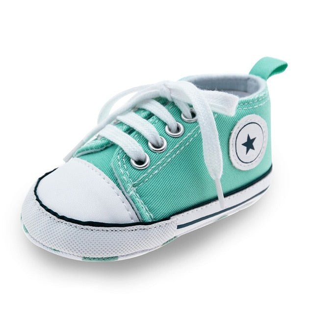 Baby Shoes Boy Girl Star Solid Sneaker Cotton Soft Anti-Slip Sole Newborn Infant First Walkers Toddler Casual Canvas Crib Shoes