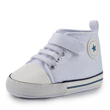 将图片加载到图库查看器，Baby Shoes Boy Girl Star Solid Sneaker Cotton Soft Anti-Slip Sole Newborn Infant First Walkers Toddler Casual Canvas Crib Shoes
