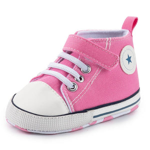 Baby Shoes Boy Girl Star Solid Sneaker Cotton Soft Anti-Slip Sole Newborn Infant First Walkers Toddler Casual Canvas Crib Shoes