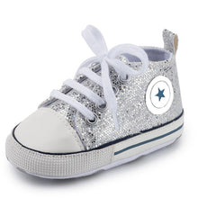 将图片加载到图库查看器，Baby Shoes Boy Girl Star Solid Sneaker Cotton Soft Anti-Slip Sole Newborn Infant First Walkers Toddler Casual Canvas Crib Shoes
