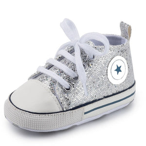 Baby Shoes Boy Girl Star Solid Sneaker Cotton Soft Anti-Slip Sole Newborn Infant First Walkers Toddler Casual Canvas Crib Shoes