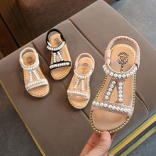 Carregar imagem no visualizador da galeria, Summer Baby Girls Sandals Toddler Infant Kids Slip On Pearl Crystal Single Princess Roman Shoes For Children Girl
