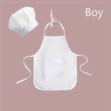 Cargar imagen en el visor de la galería, Baby Chef Apron Hat for Kids Costumes  Chef Baby  Cook Costume Newborn Photography Prop Newborn Hat Apron
