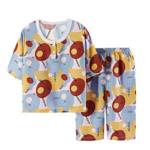 Cute Children's Autumn Pajamas Clothing Set Cartoon Boys & Girls Sleepwear Suits Kids Long Sleeves Top + Pants Baby Home Clothes