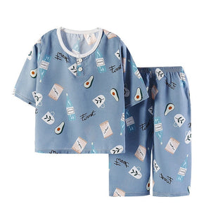 Cute Children's Autumn Pajamas Clothing Set Cartoon Boys & Girls Sleepwear Suits Kids Long Sleeves Top + Pants Baby Home Clothes