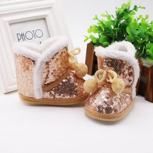 Warm Newborn Toddler Boots Winter First Walkers baby Girls Boys Shoes Soft Sole Fur Snow Booties for 0-18M