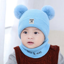 Cargar imagen en el visor de la galería, Autumn Winter Children Hats Pom Pom Ball Hat Kids Beanies Cap Girls Boys Warm Wool Hooded Hat Baby Scarves Toddler Caps
